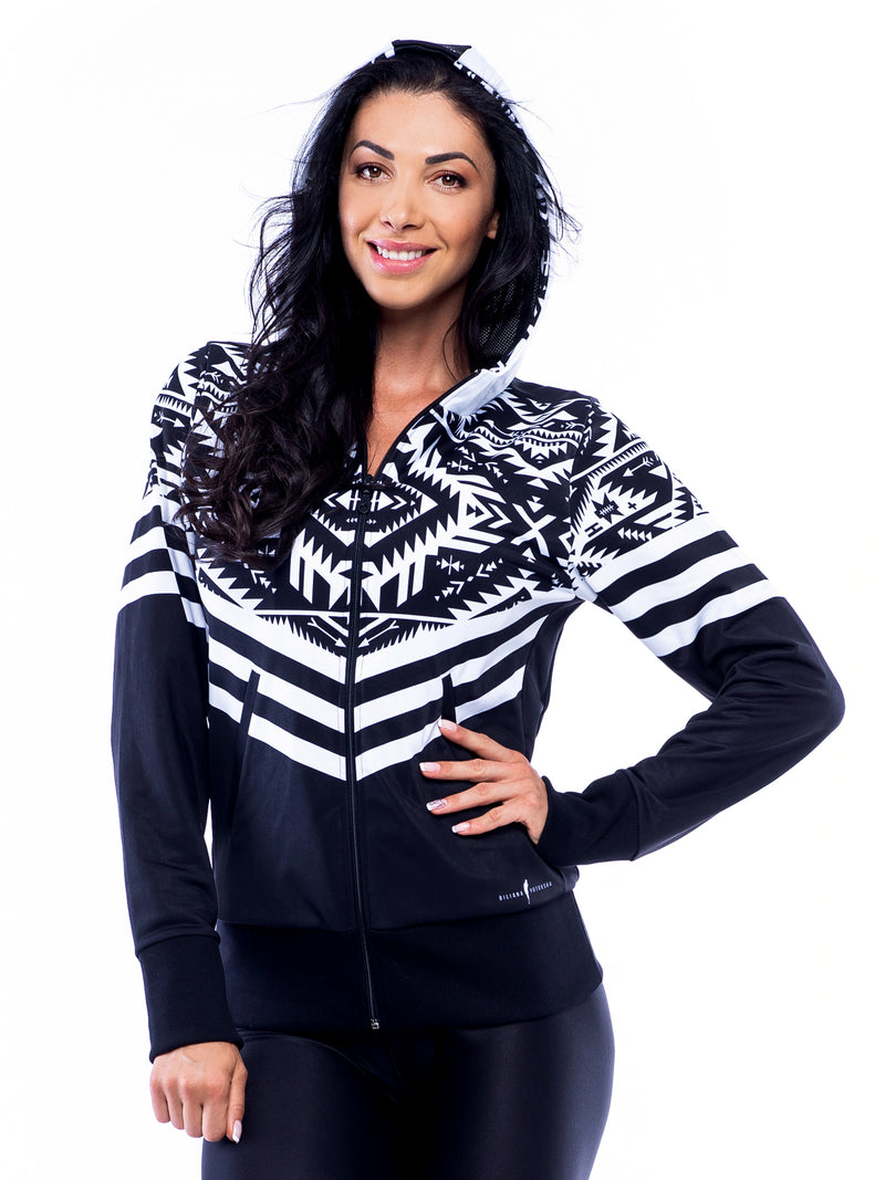 GRAPHIC ZIP UP HOODIE TRIBAL